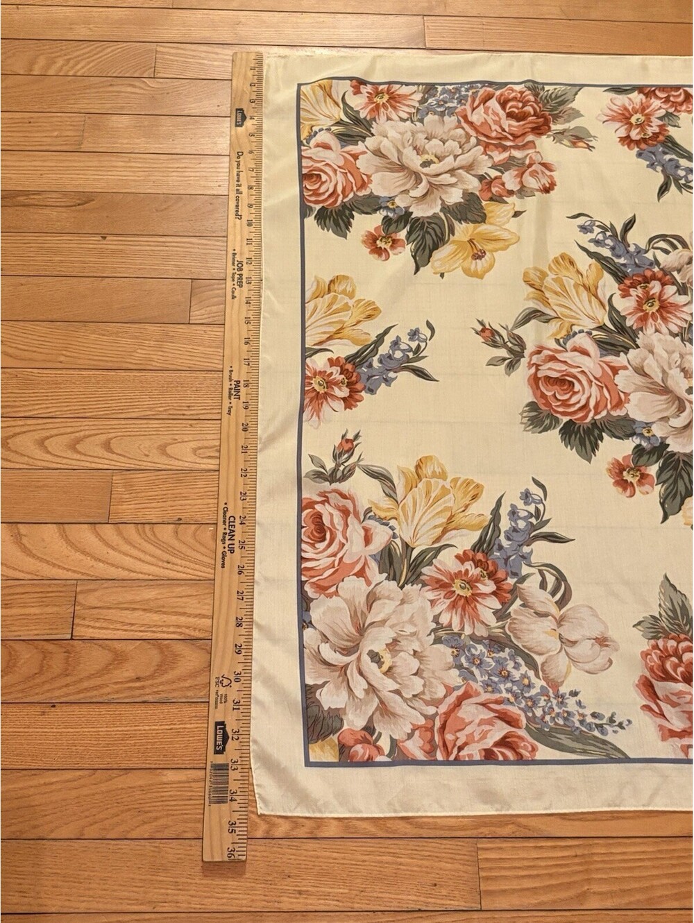 Vintage Polo Ralph Lauren Silk Yellow Floral Scarf 33”x 34” Stunning! - Picture 10 of 10